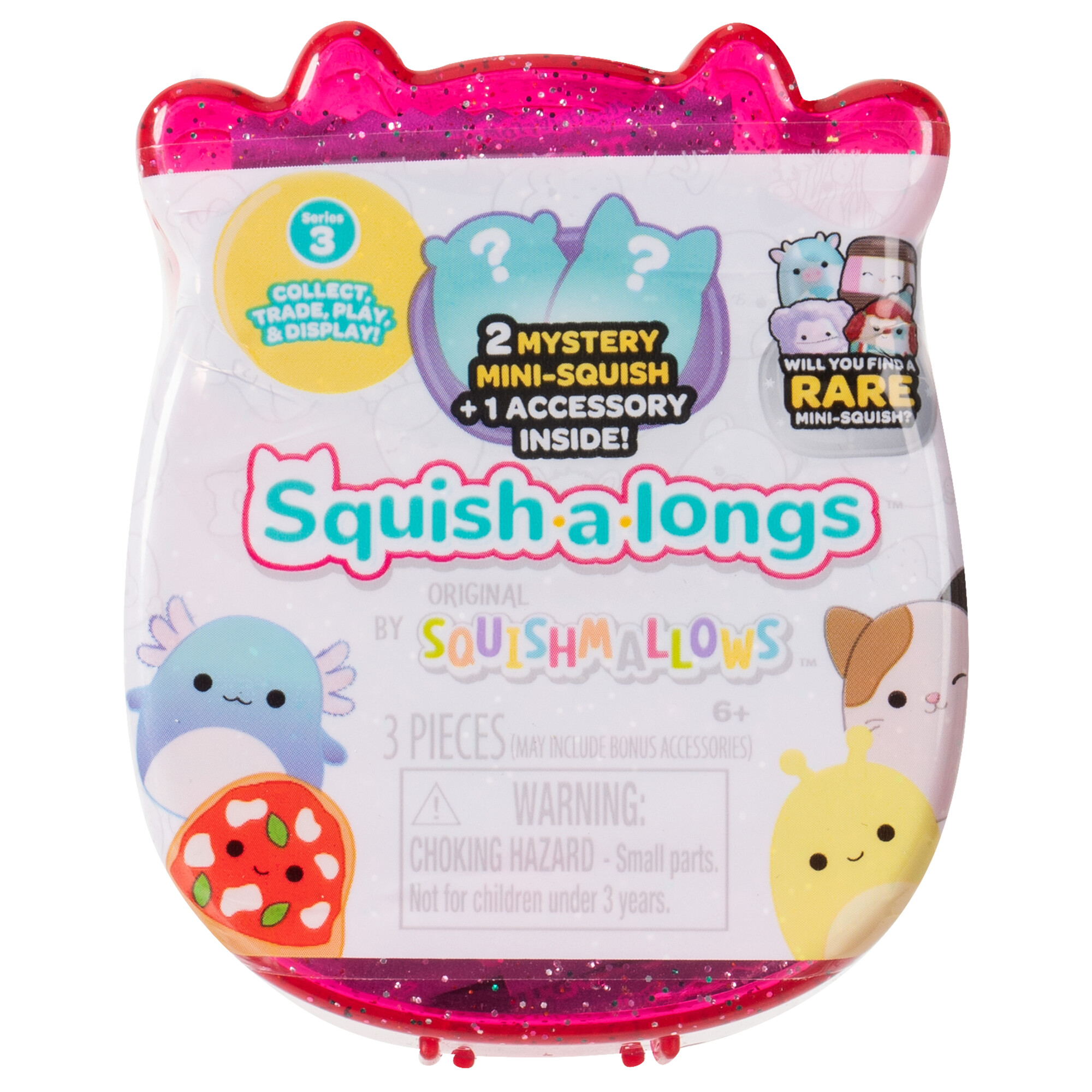 SQUISHMALLOWS SQUISH-A-LONGS figūriņas, 2-paka necaurspīdīgā iepakojumā