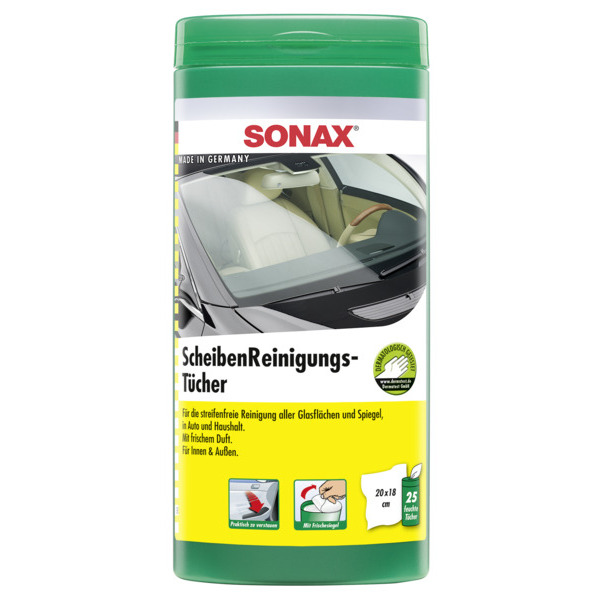 SONAX Stiklu un spoguļu salvetes 25gab