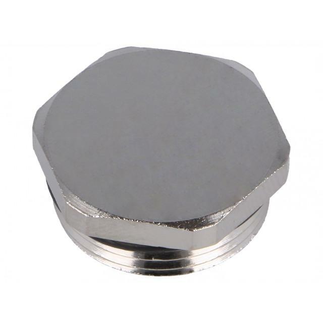 Stopper; PG16; IP68; brass; Plating: nickel