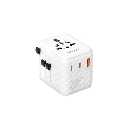 Strāvas adapteris SAVIO Travel adapter Universal