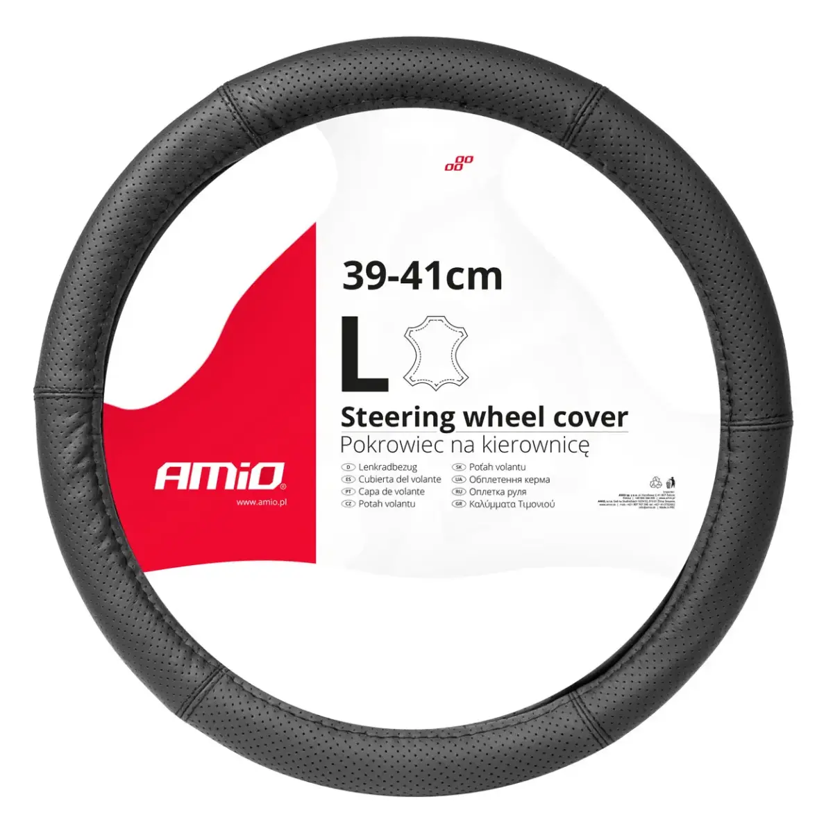 AMIO Stūres pārvalks Leather Series SWC-50-L