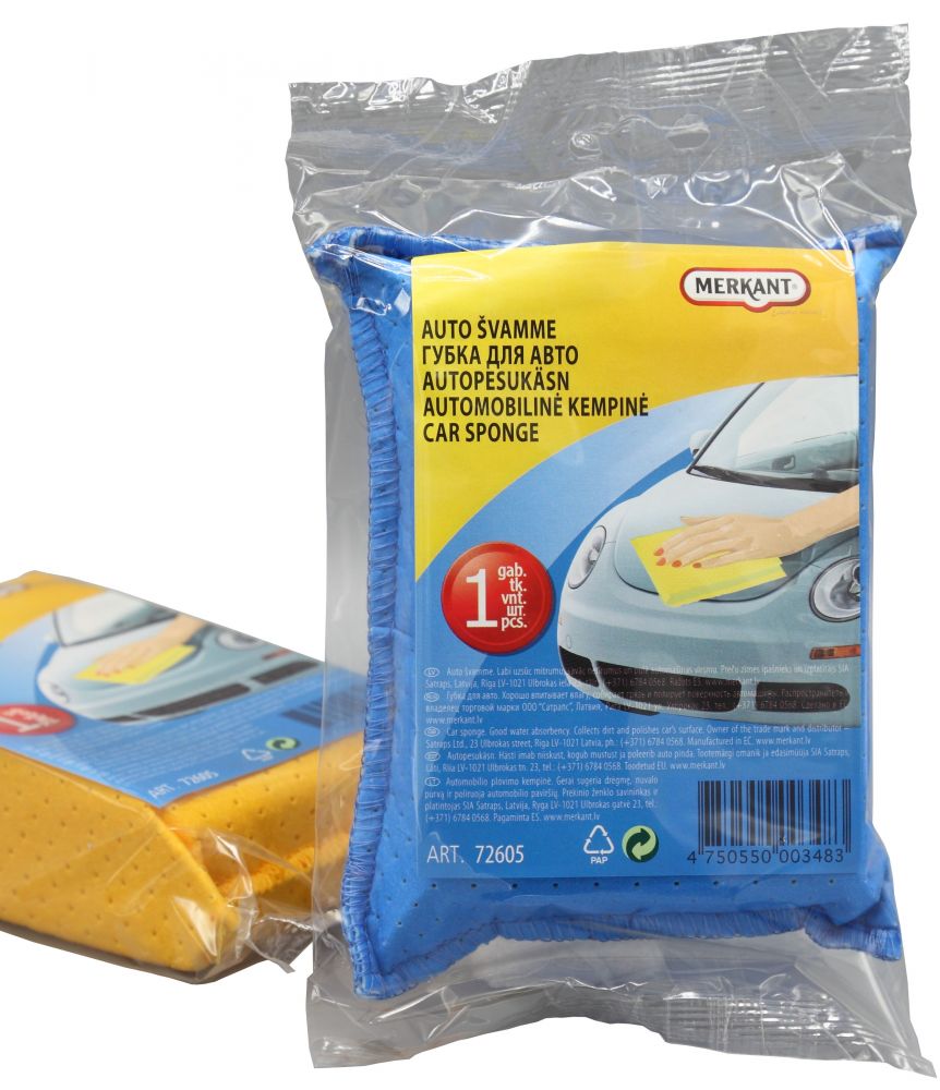 Sūklis auto mazgāšanai MERKANT, PP plēvē