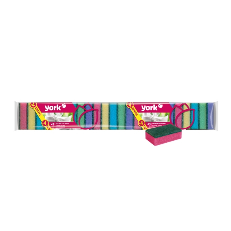 YORK Sūklis trauku mazgāšanai 24+4 gab