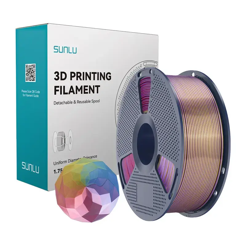 Sunlu PLA+ Silk Forth-Color Filament (blue-purple-red-gold)