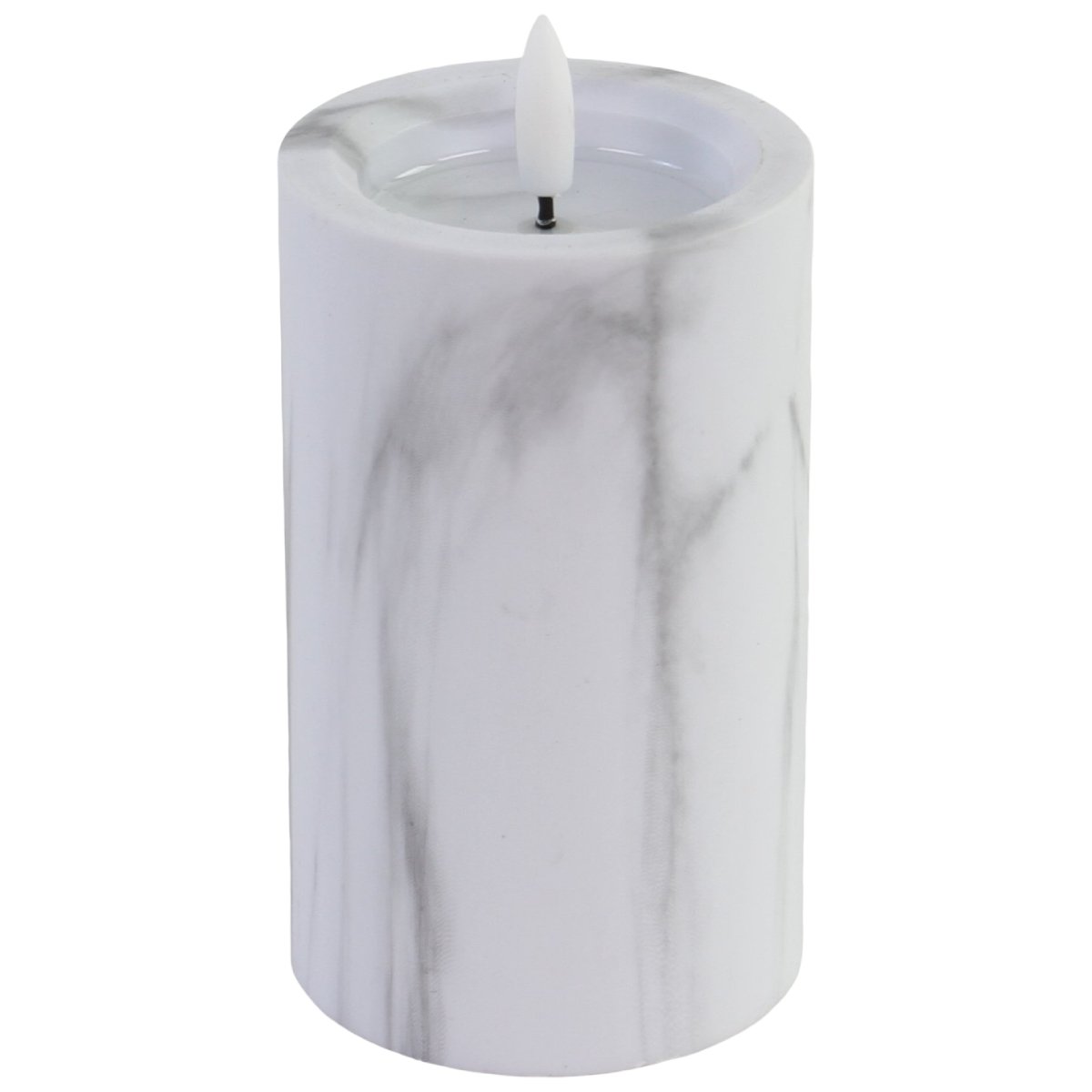 Besk Svece LED 7.5x15cm, marmora