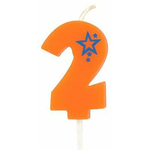 PAPSTAR Svecīte dzimšanas dienas 2 oranža