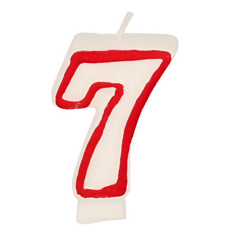 Svecīte dzimšanas dienas 7 balta |
