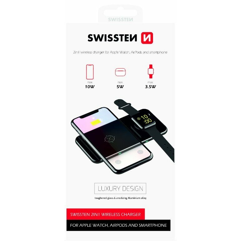 Swissten 2in1 Bezvadu uzlādes Dokstacija 10W