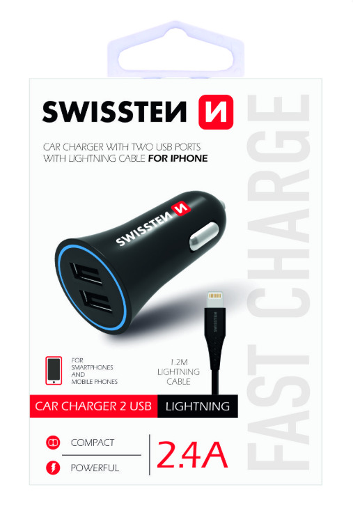 Swissten Auto Lādētājs 12 - 24V