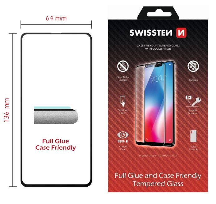 Swissten Full Face 5D Tempered Glass