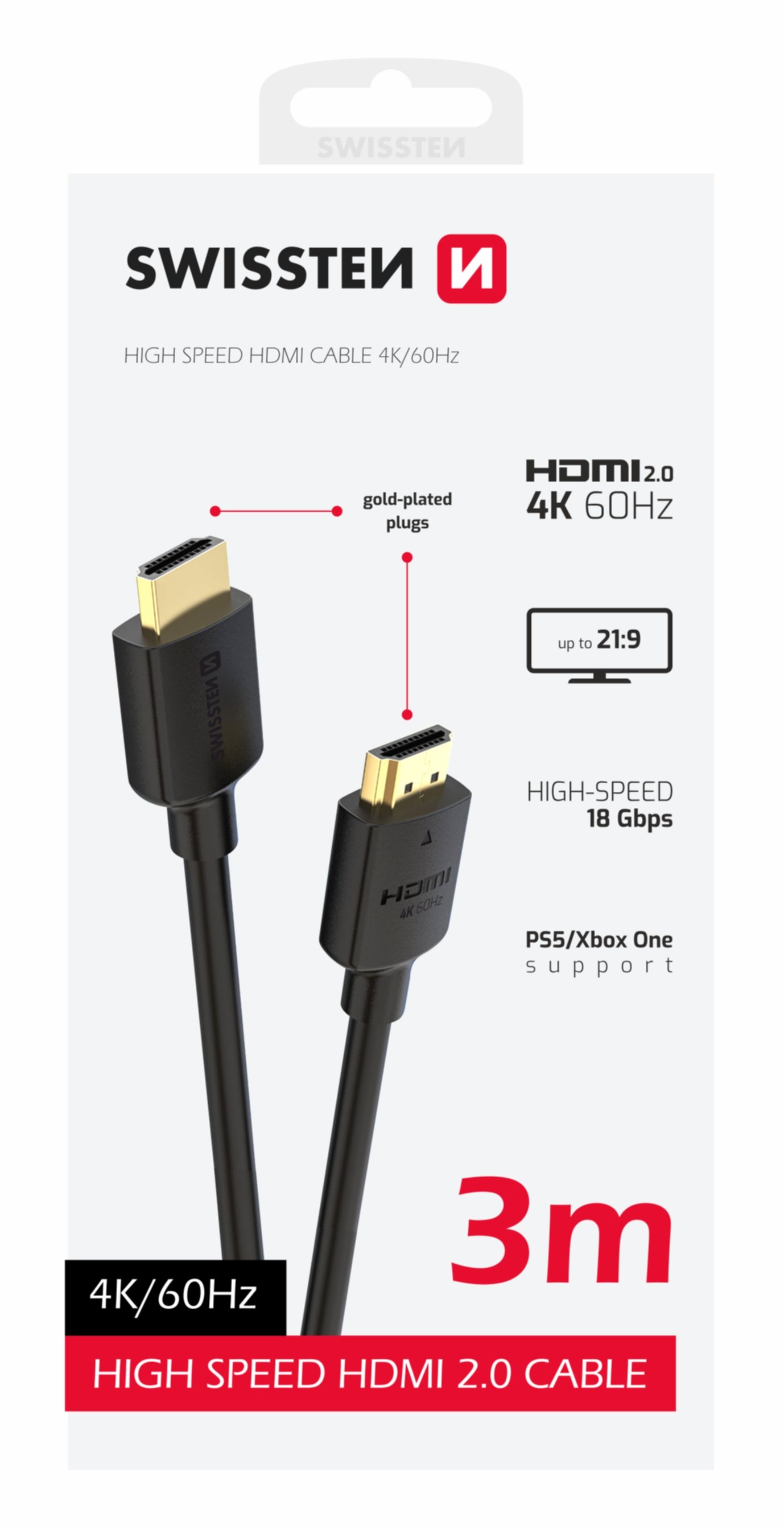 Swissten HDMI uz HDMI 4K Vads