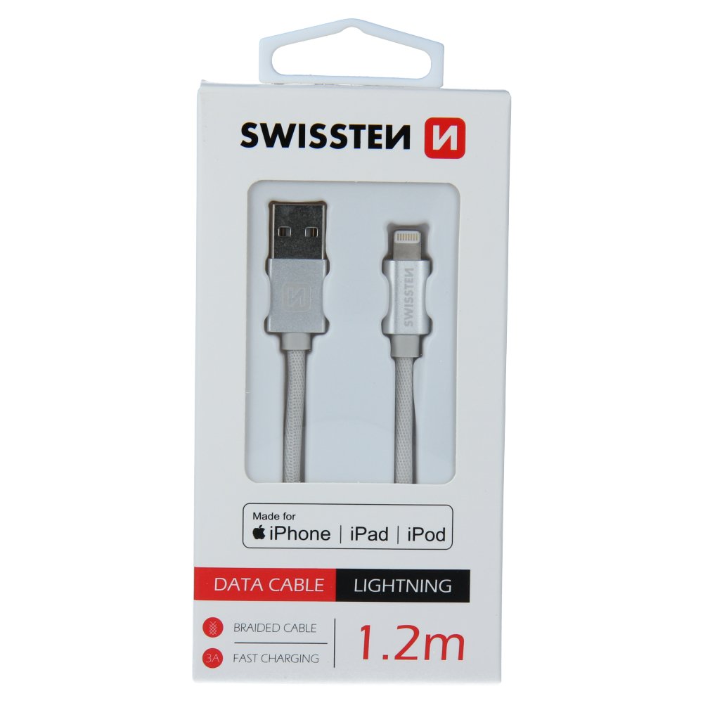Swissten (MFI) Textile Fast Charge 3A