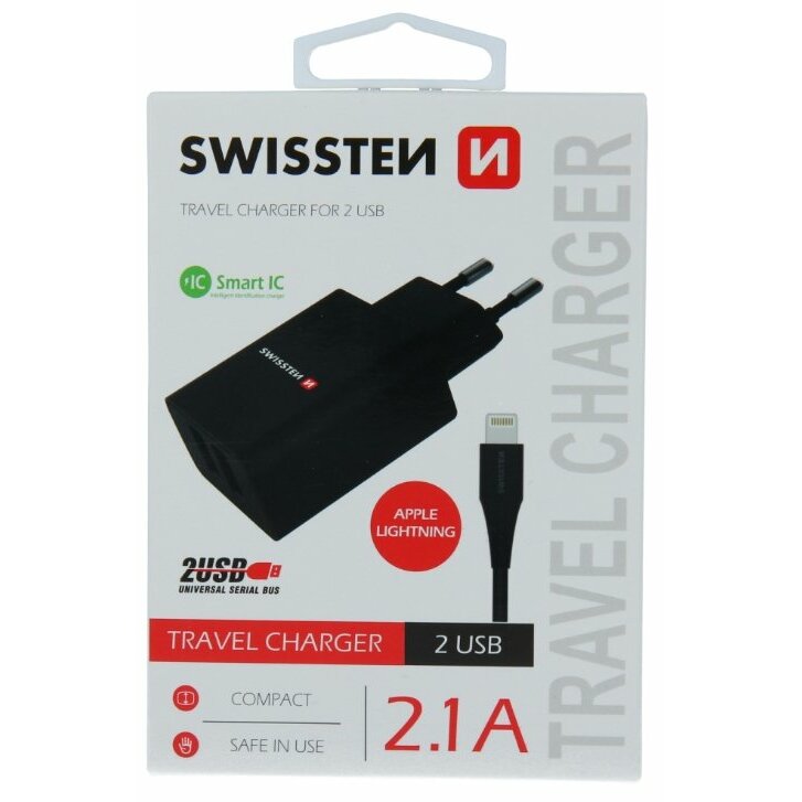 Swissten Smart IC Tīkla Lādētājs 2x