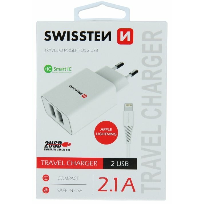Swissten Smart IC Tīkla Lādētājs 2x