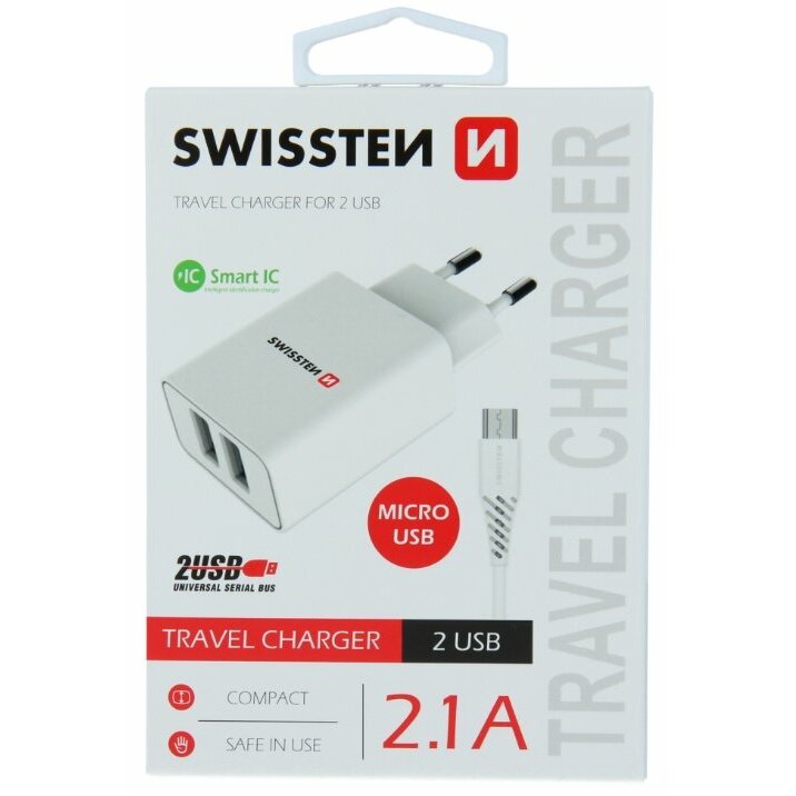Swissten Smart IC Tīkla Lādētājs 2x