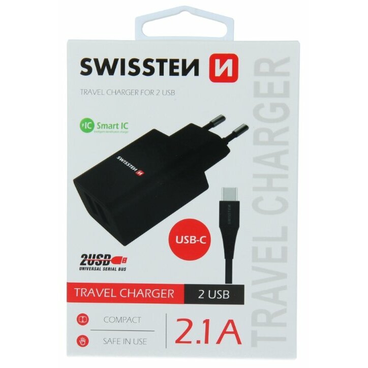 Swissten Smart IC Tīkla Lādētājs 2x