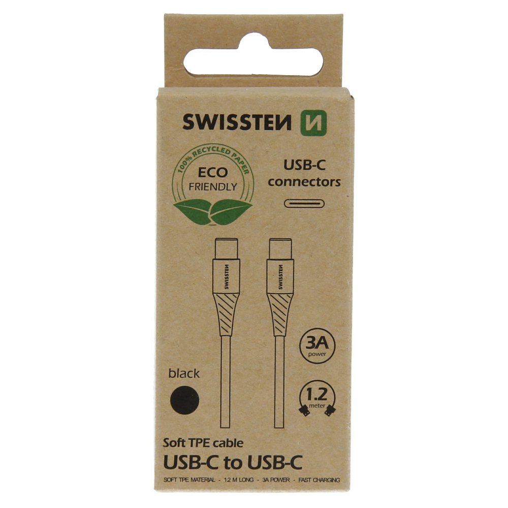 Swissten Soft 3A USB-C - USB-C