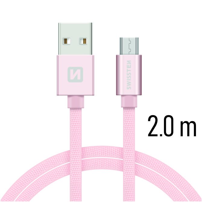 Swissten Textile Quick Charge Universāls Micro