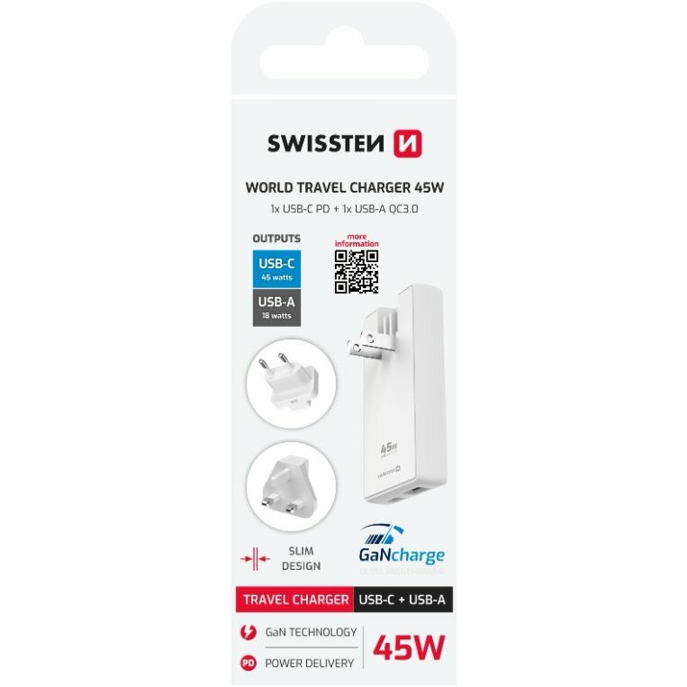Swissten Travel Charger GaN USB-C /