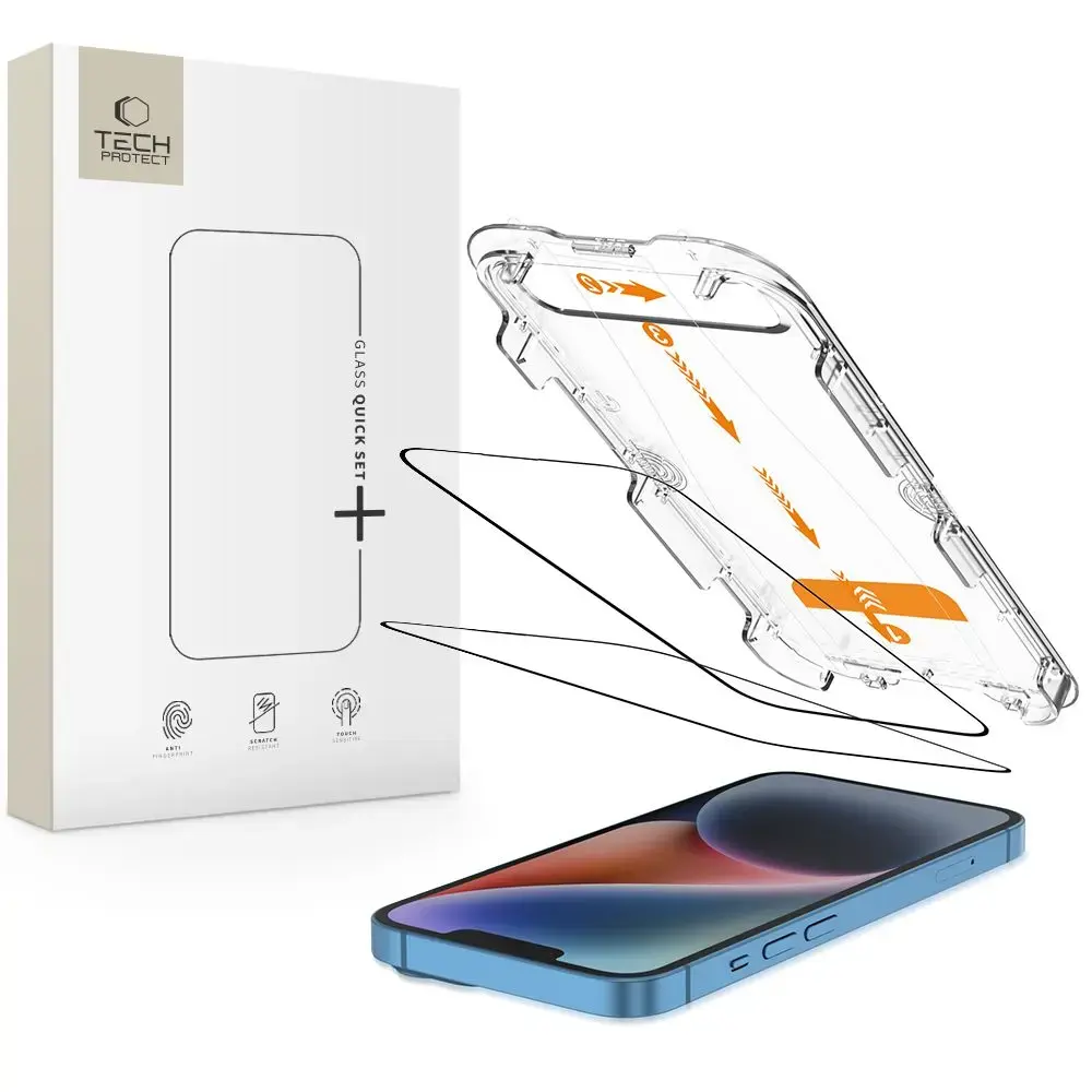 SZKŁO HARTOWANE TECH-PROTECT QUICK SET+ 2-PACK