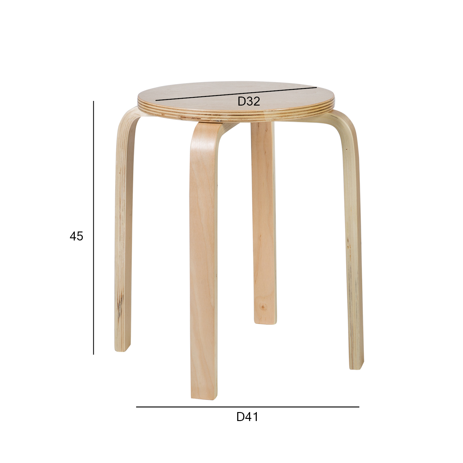Taburete SIXTY-1  D41xH45cm, materiāls: līmētas koka