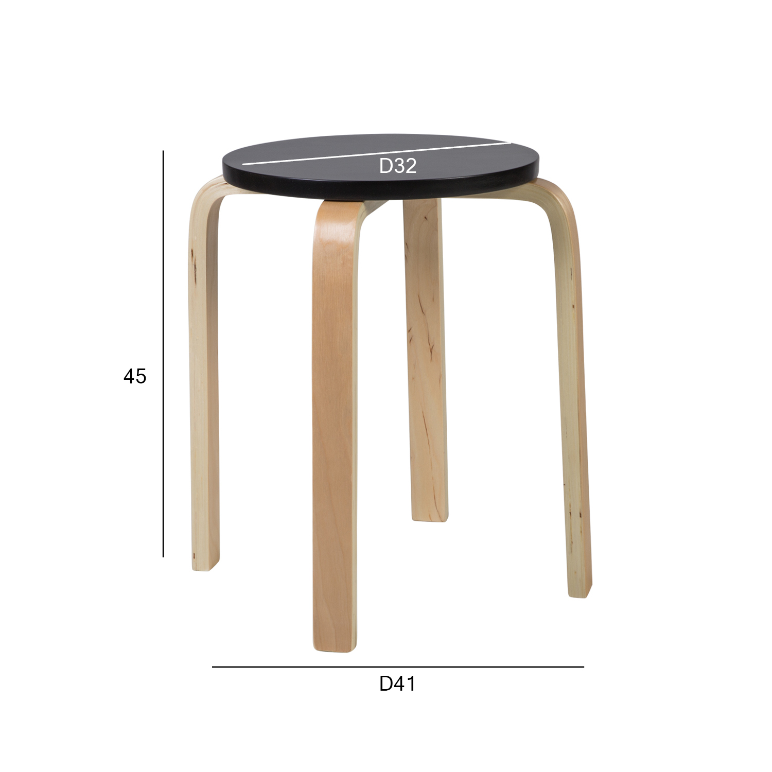 Taburete SIXTY-1  D41xH45cm, materiāls: līmētas koka