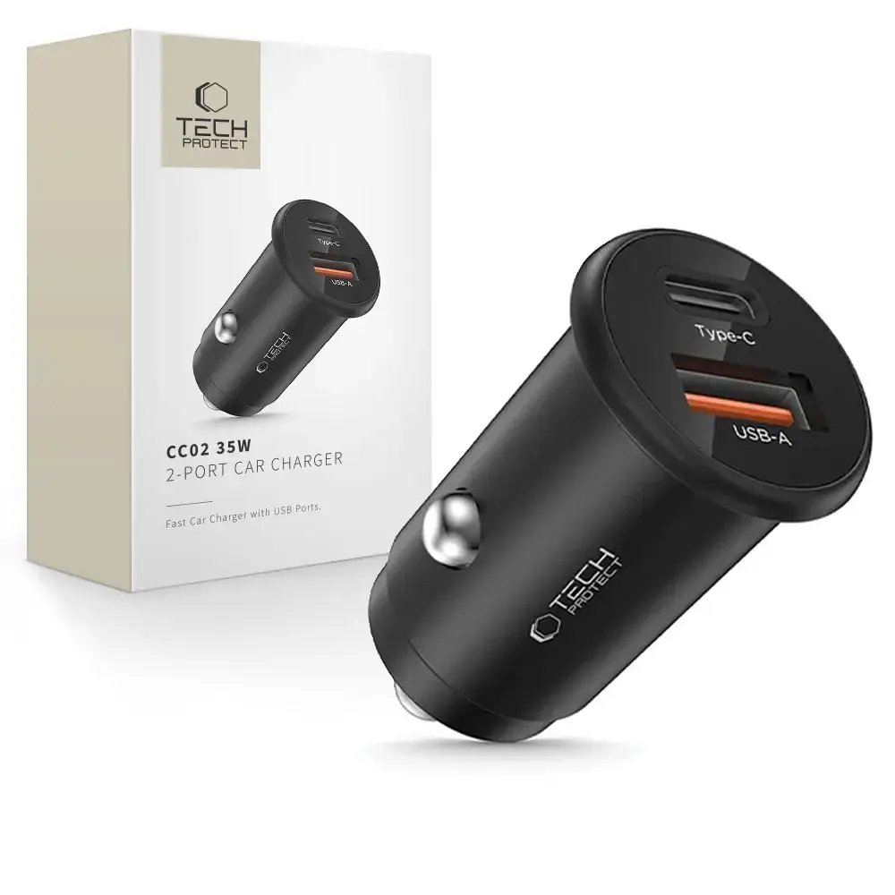 TECH-PROTECT CC02 auto lādētājs | 35W