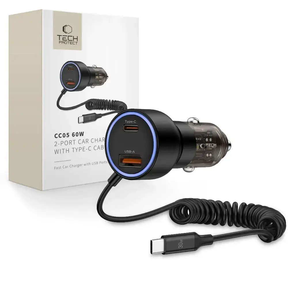 Tech-Protect CC05 automašīnas lādētājs | 60W