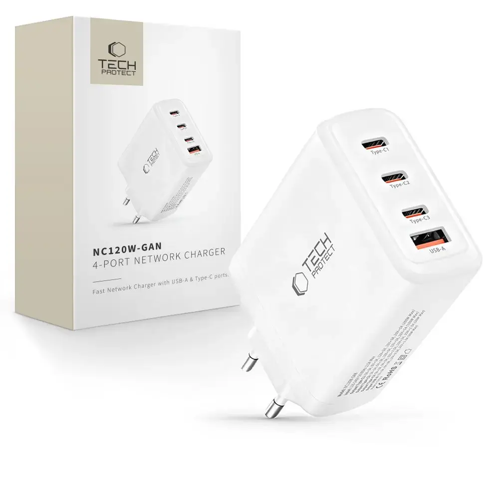 TECH-PROTECT NC120W-GAN 4-PORT NETWORK CHARGER PD