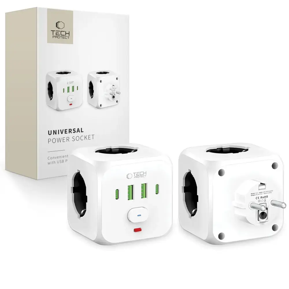 TECH-PROTECT PCL3X4 strāvas rozetes adapteris 2