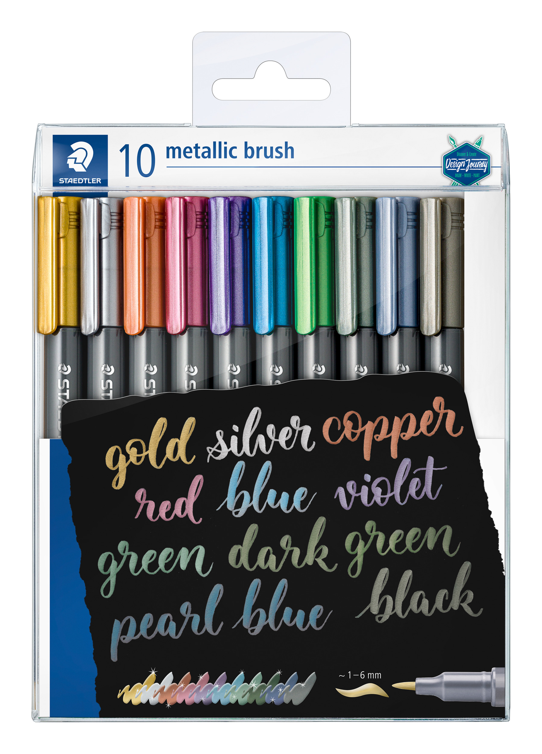 Teksta marķieri STAEDTLER Metallic Brush, 10