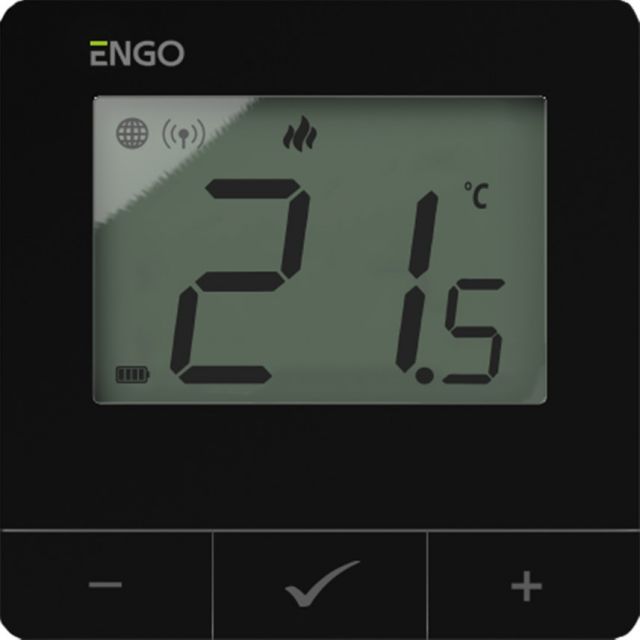 Telpas termostats E25, melns, 2xAAA, ZigBee