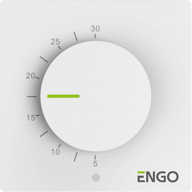 Telpas termostats ENGO Simple, balts, 230V