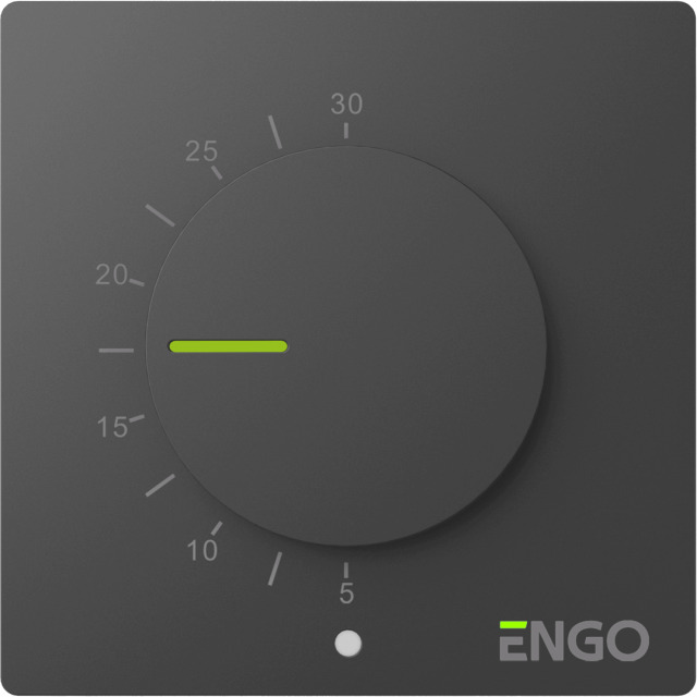 Telpas termostats ENGO Simple, melns, 230V