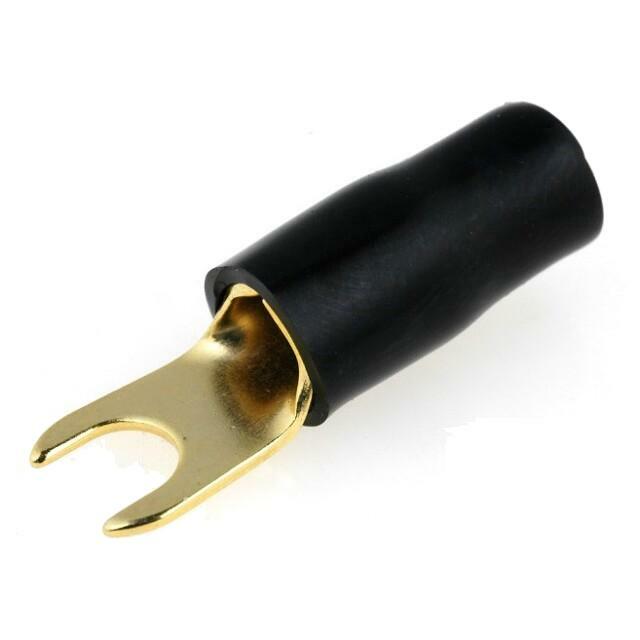 ACV Terminal: fork; insulated; black; gold-plated