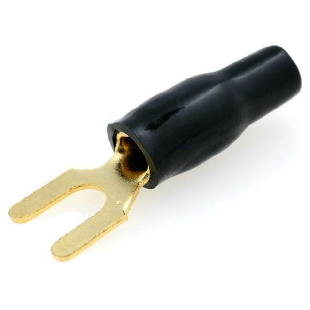 ACV Terminal: fork; insulated; black; gold-plated
