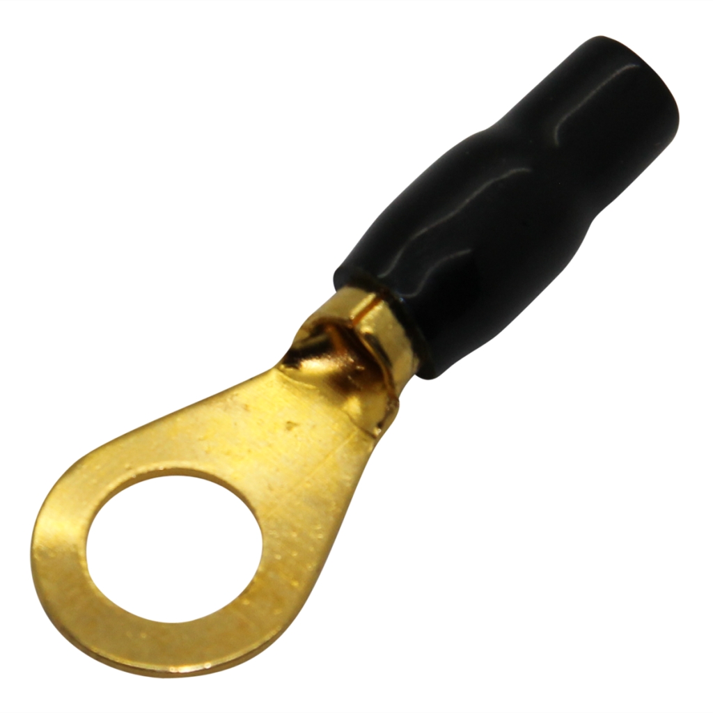 ACV Terminal: ring; insulated; black; gold-plated