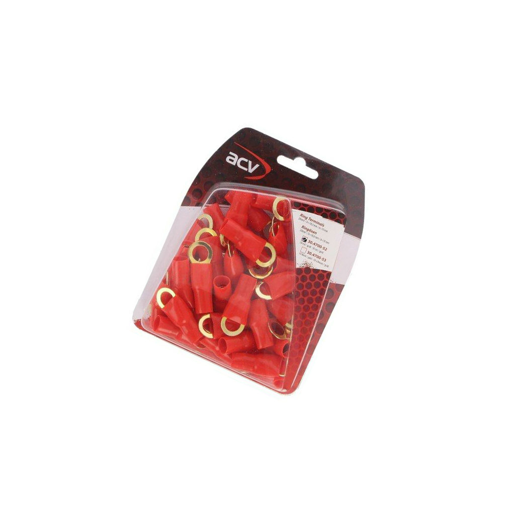 ACV Terminal: ring; insulated; red; gold-plated