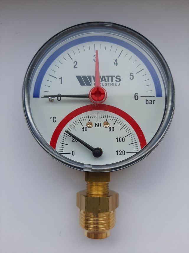 Termomanometrs TIRM-80; 0-6bar/120*C; R1/2``; D80m |