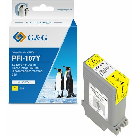 Tinte G&G saderīga ar PFI107Y, NC-00107Y