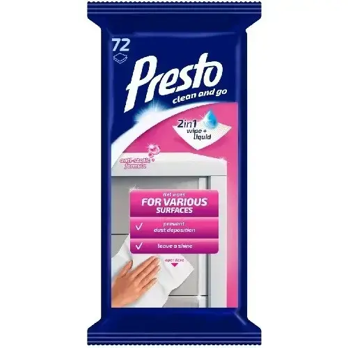 Presto Clean PRESTO Mitrās salvetes dažādām