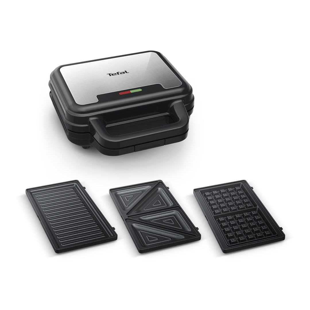 TEFAL sviestmaižu tosteris UltraCompact 3in1, melns/pelēks