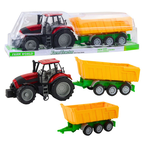 LEANToys Traktors ar piekabi 46 cm