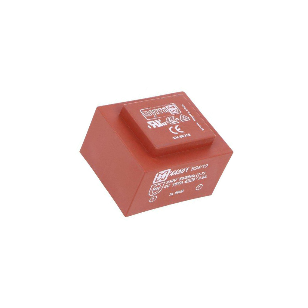 Transformer: encapsulated; 16VA; 230VAC; 6V; 2667mA