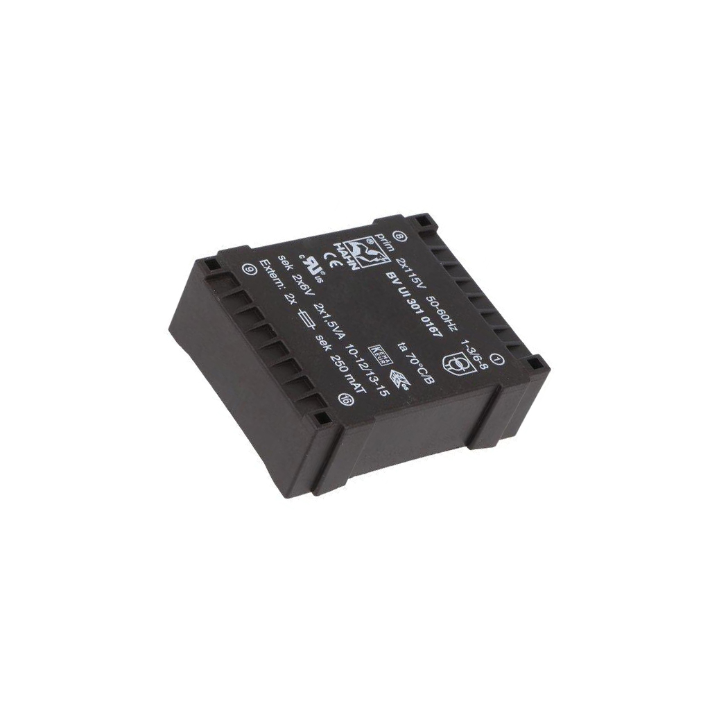 HAHN Transformer: encapsulated; 3VA; 115VACx2; 6V