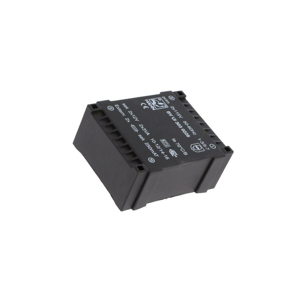 HAHN Transformer: encapsulated; 6VA; 115VACx2; 12V