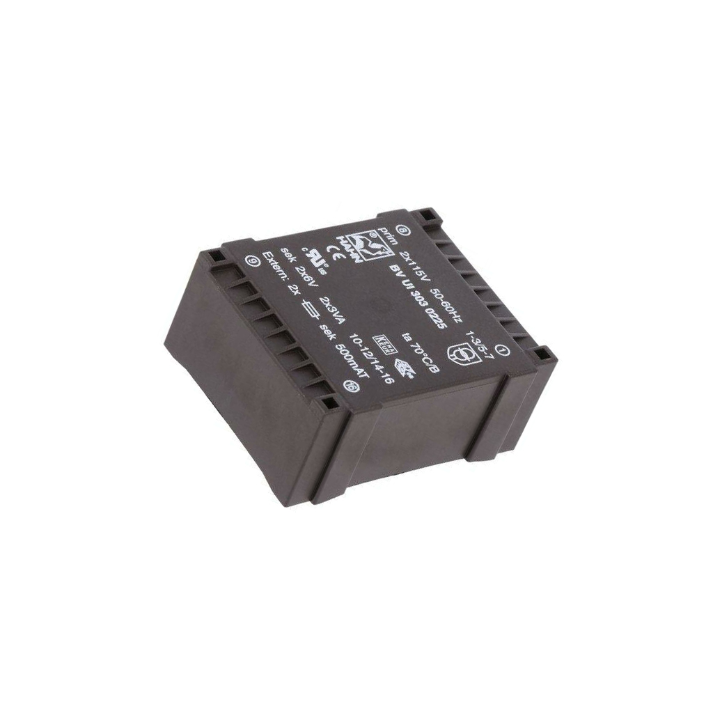 HAHN Transformer: encapsulated; 6VA; 115VACx2; 6V