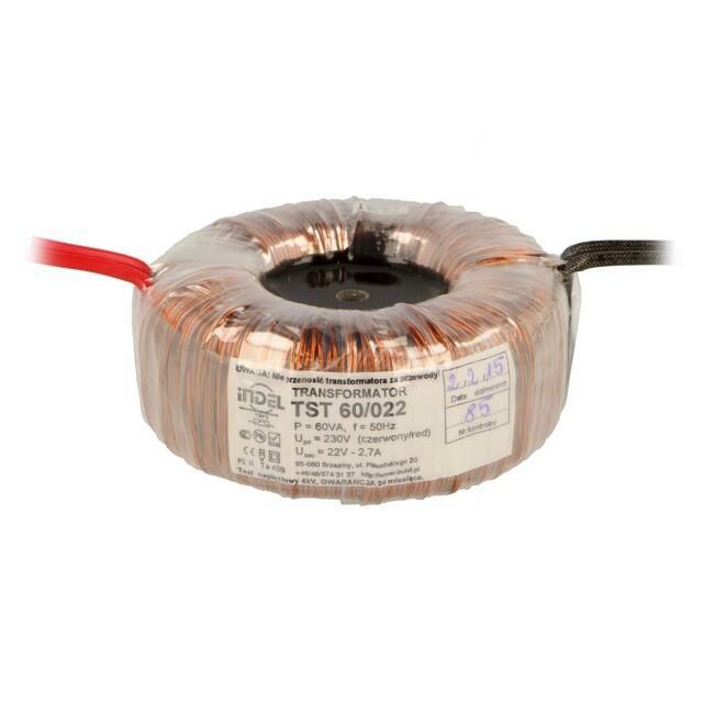 INDEL Transformer: toroidal; 60VA; 230VAC; 22V