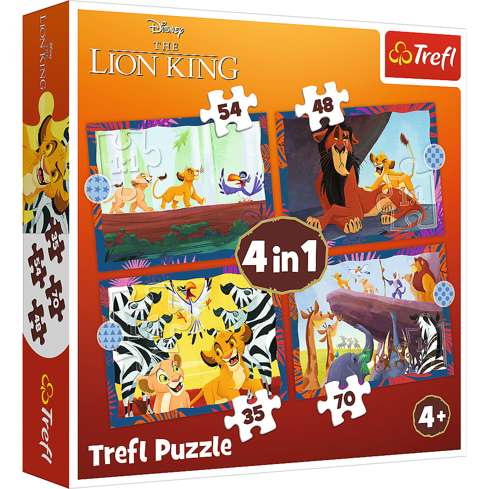 TREFL DISNEY Pužļu komplekts 4in1 Karalis