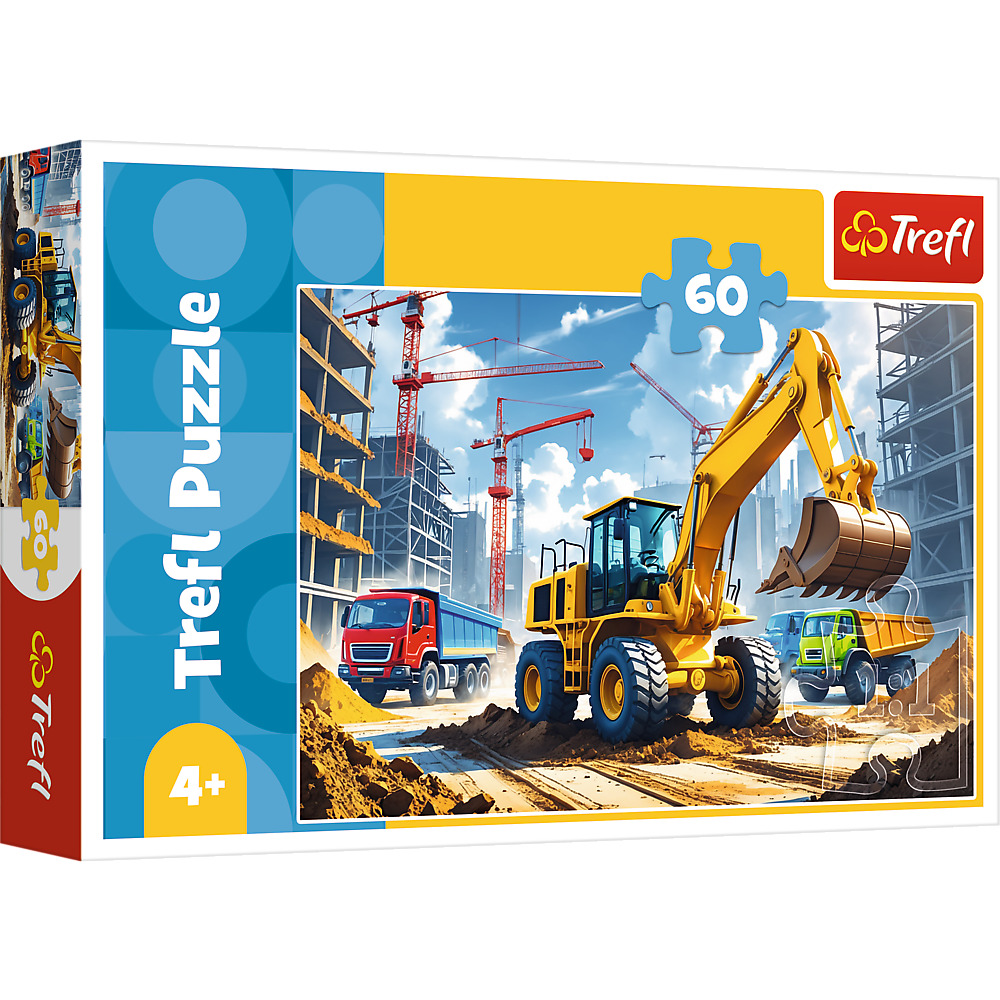 TREFL Puzle Ekskavatora-iekrāvēja traktors, 60 gab
